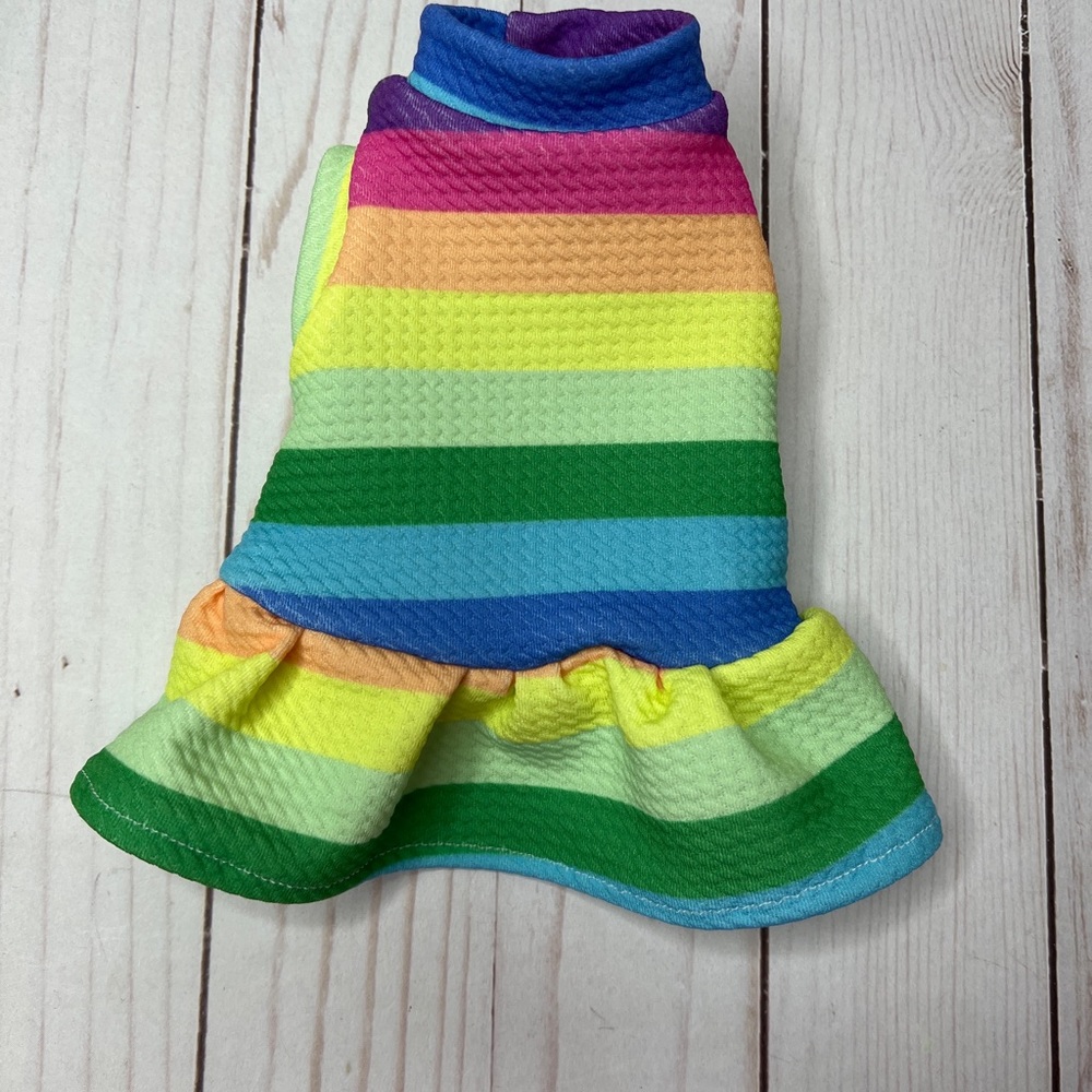Tiny Dog Dress Rainbow